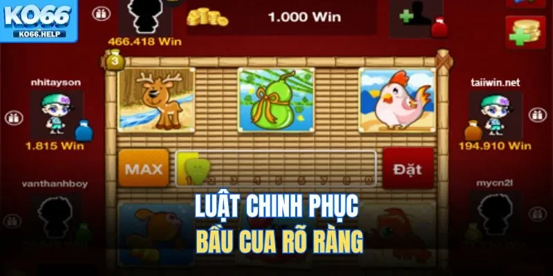 Luật chinh phục bầu cua rõ ràng 